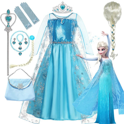 Elsa Dress for Girls Elsa Costume Snow Queen Anna Dress Cosplay