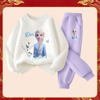 Disney Frozen Elsa Long Sleeve And Pants Two-piece Suit