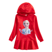 Frozen Elsa Princess Autumn Winter Sweatershirt Dresses Girls Long