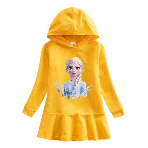 Frozen Elsa Princess Autumn Winter Sweatershirt Dresses Girls Long