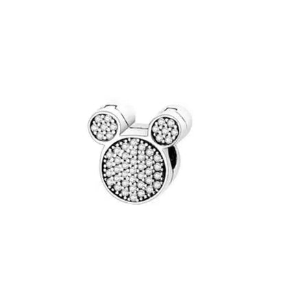 925 Silver Mickey Minnie Mouse Disney Charms Bead Pendant Fit