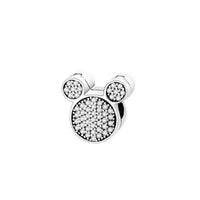 925 Silver Mickey Minnie Mouse Disney Charms Bead Pendant Fit