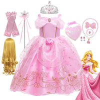 2023 Girls Sleeping Beauty Aurora Princess Cosplay Dress Kids