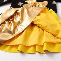5t Gold and Black Top Bow Sweater Golden Tutu Dress