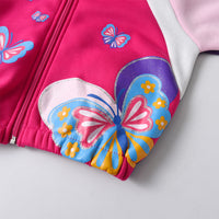 Children Winter Coat Fleece Zipper Jacket For Girls Butterfly Thick