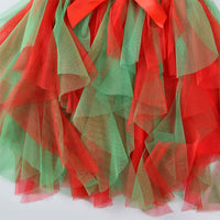 Christmas Snowflake Cotton Mesh Long Sleeve Dress