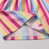 Squirrel Pink Stripe Long Sleeve Cotton Dress