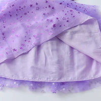 Unicorn Rainbow Dress with Purple Tulle Skirt