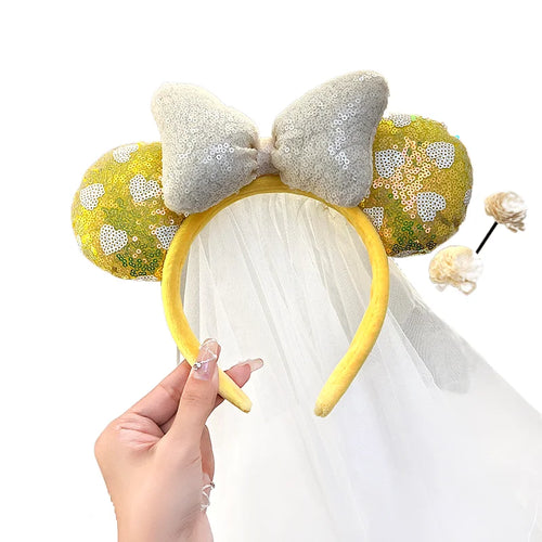 Mickey Mouse Ear Headband Wedding dress Bow Wave point Minnie Headband