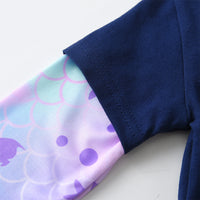 Mermaid Glitter Shell Cotton Tshirt for girls