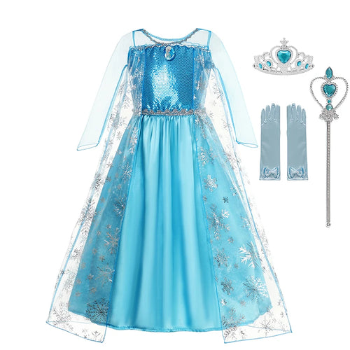 Elsa Dress for Girls Elsa Costume Snow Queen Anna Dress Cosplay