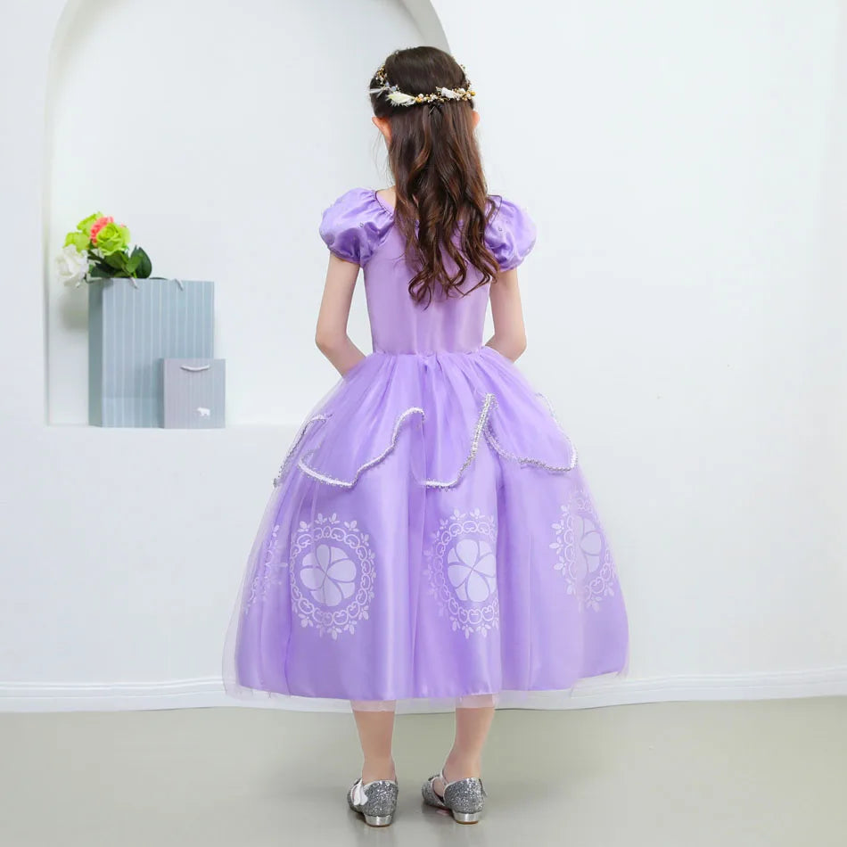 Kids Cartoon Sophia the First Anime Costume Girls Princess Dress