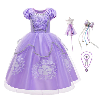 Kids Cartoon Sophia the First Anime Costume Girls Princess Dress