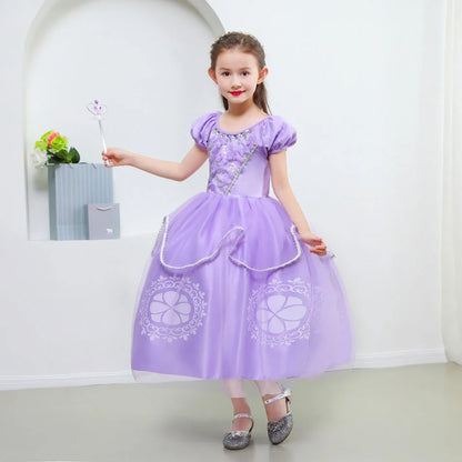 Kids Cartoon Sophia the First Anime Costume Girls Princess Dress