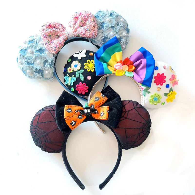 Mickey Mouse Ear Headband Wedding dress Bow Wave point Minnie Headband