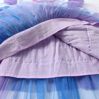 Unicorn Mesh Raffle Blue Cotton Dress