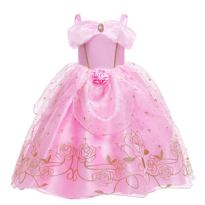 2023 Girls Sleeping Beauty Aurora Princess Cosplay Dress Kids