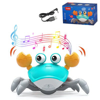 Cute Sensing Crawling Crab Baby Toys Interactive Walking Dancing with Music Automatically Avoid Obstacles Toys for Kids Toddler