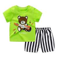 Summer Kids Short Sleeve+Shorts Boy Fashion Clothing Set Baby Girls Lovely Outfits Dresses