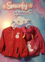 Lightweight Windbreaker Zip up Jacket With Bunny Ears
