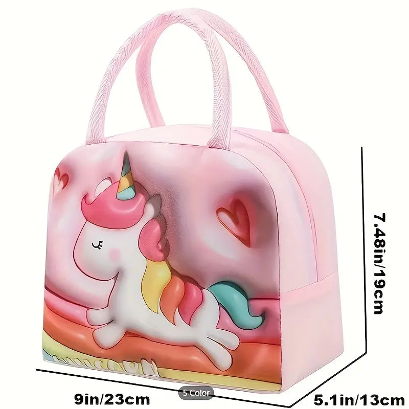 Lightweight Kids' Lunch Bag with Cute 3D Cartoon, Durable & Water-Resistant