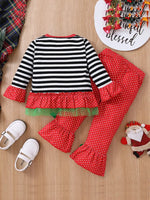 Christmas Set Girls Striped Santa Claus Set