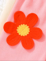 Adorable 3D Floral Decor Two-Piece Outfit