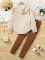 Striped Floral Embroidery Two-Piece Set
