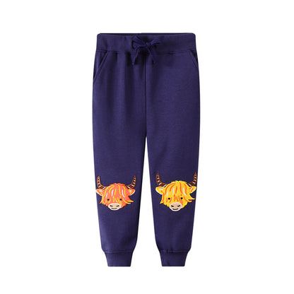 Boys' Pants Casual Sports Boys' Cotton Terry Cartoon Pants