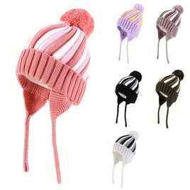 Winter Knit Beanie Hat with Ear Flaps