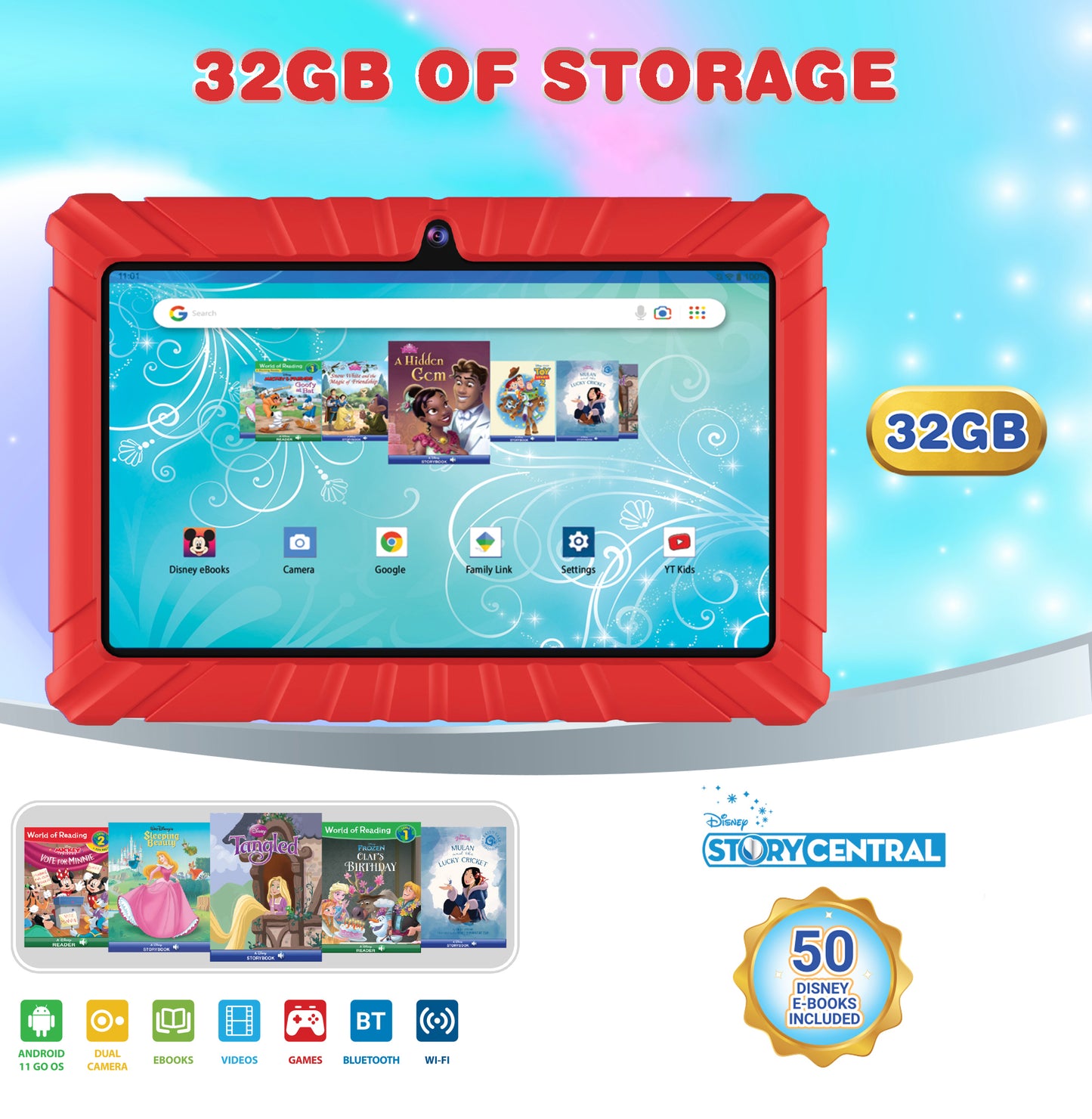 Contixo V8-2 7" Kids 32GB Tablet Featuring 50 Disney eBooks