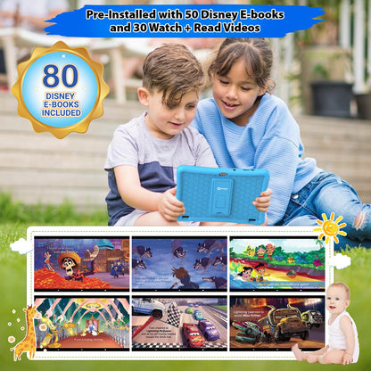 K102 Blue 10" Kids Android 64GB Tablet with Disney E-books and videos