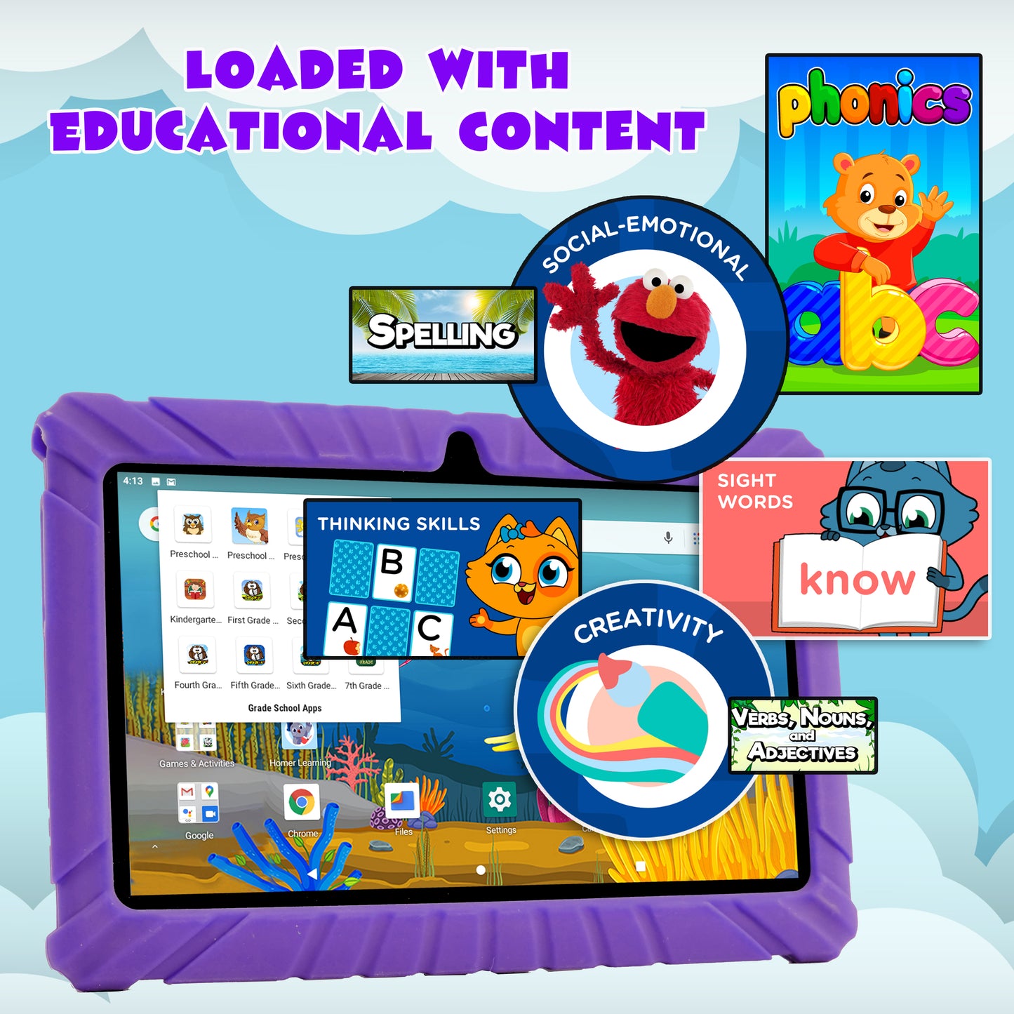 Contixo 7” V8-2 32GB Kids Tablet Featuring 50 Disney eBooks Ages 3-10