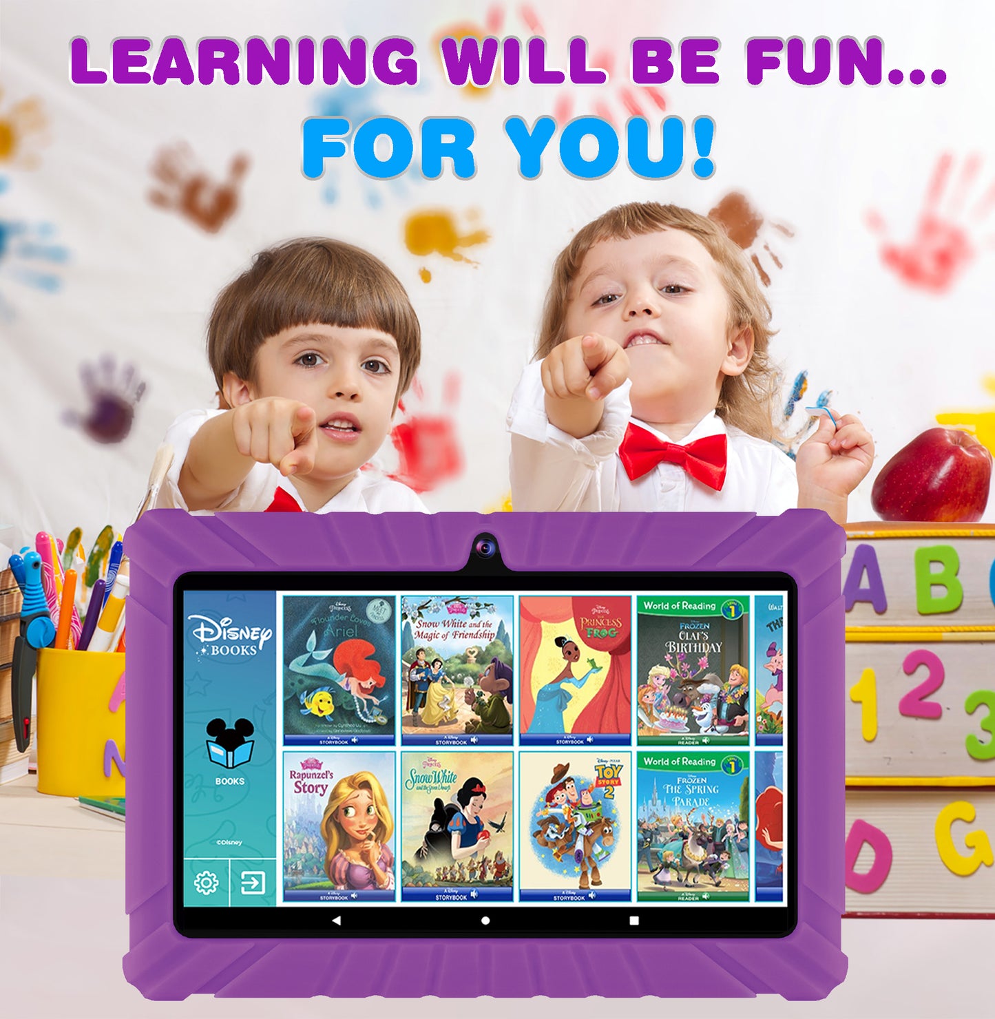 Contixo 7” V8-2 32GB Kids Tablet Featuring 50 Disney eBooks Ages 3-10