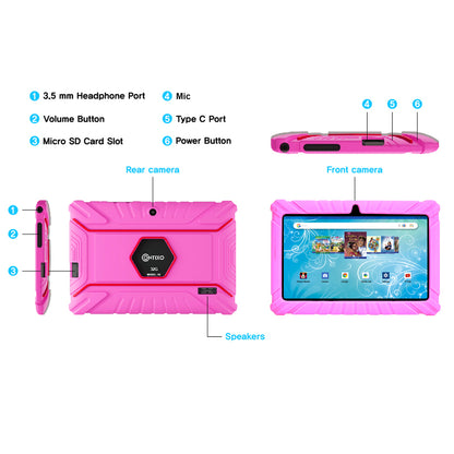 Contixo 7” V8-2 Pink 32GB Kids Tablet Featuring 50 Disney eBooks