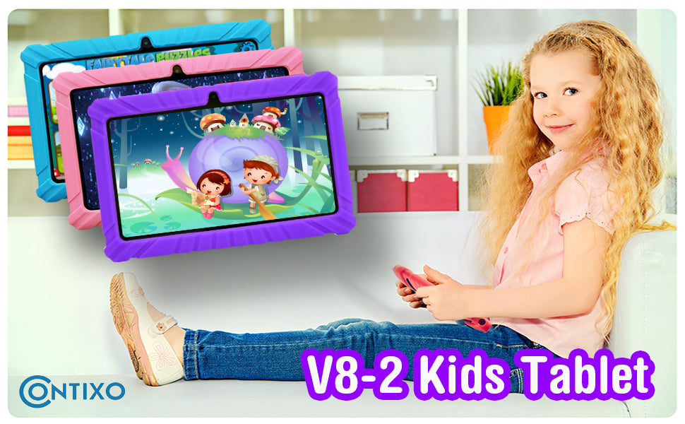 Contixo 7” V8-2 32GB Kids Tablet Featuring 50 Disney eBooks Ages 3-10