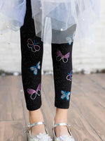 Vibrant Butterfly Print Comfy Leggings for Girls