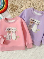 Kitty Crew Neck Warm Sweatshirt