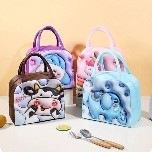 Lightweight Kids' Lunch Bag with Cute 3D Cartoon, Durable & Water-Resistant