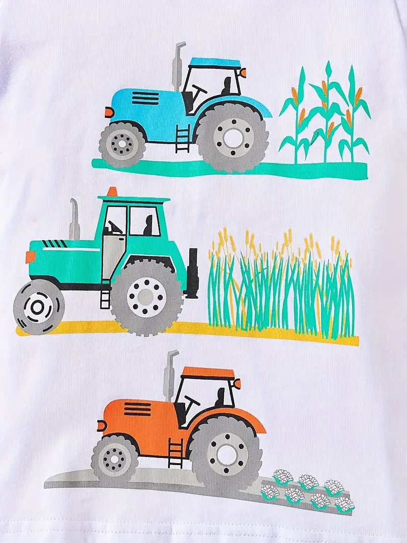 Boys Tractors Print Set