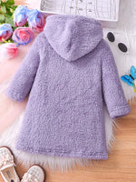 3D Floral Plush Hooded Winter Dress