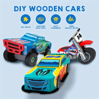 Kids Craft Kit Build & Paint Your Own Wooden Race Car Art