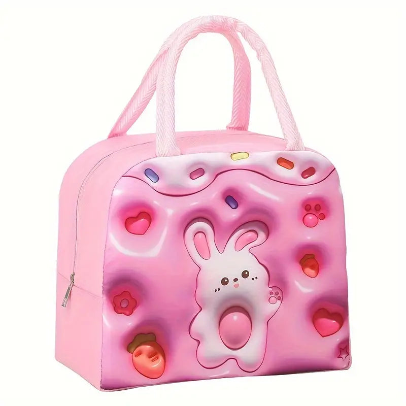 Lightweight Kids' Lunch Bag with Cute 3D Cartoon, Durable & Water-Resistant