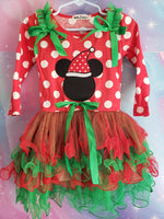 Santa Mickey Christmas Girls Dress