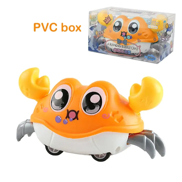 Cute Sensing Crawling Crab Baby Toys Interactive Walking Dancing with Music Automatically Avoid Obstacles Toys for Kids Toddler