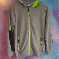 Boys Gray Hoodie with Neon Accents