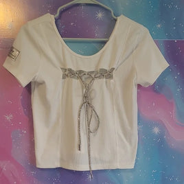 Elegant White Top with Silver Accents uni size