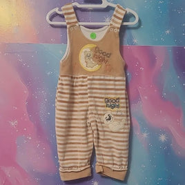 6-9 Mnths Tan Striped Kids Overalls