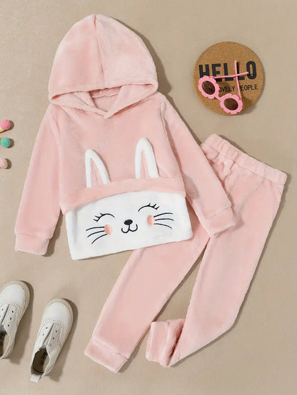 Cute & Warm 2-Piece Girl's Bunny Pattern