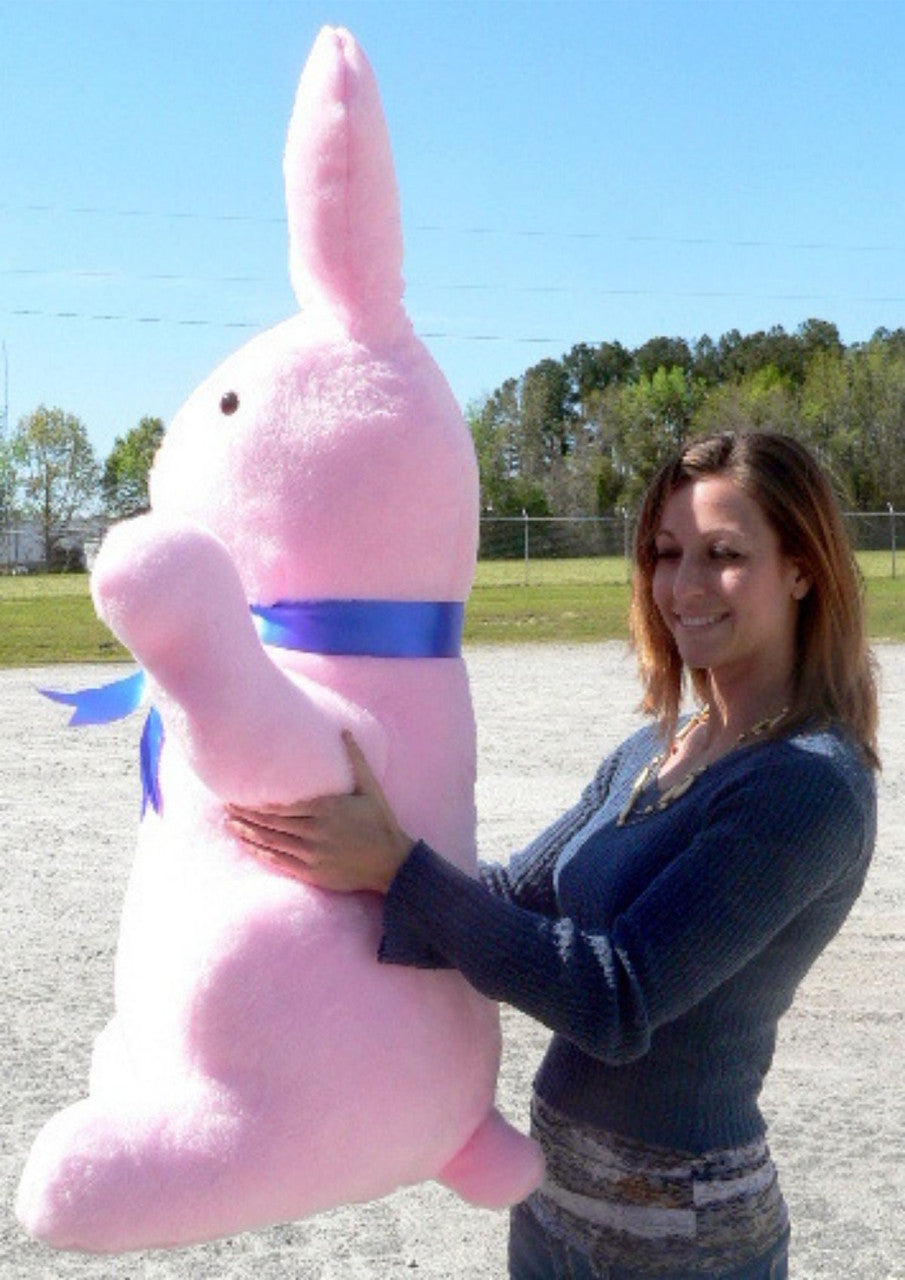 Giant Stuffed Bunny Rabbit 3 and 1/2 feet Tall Pink Color Stuffed Soft